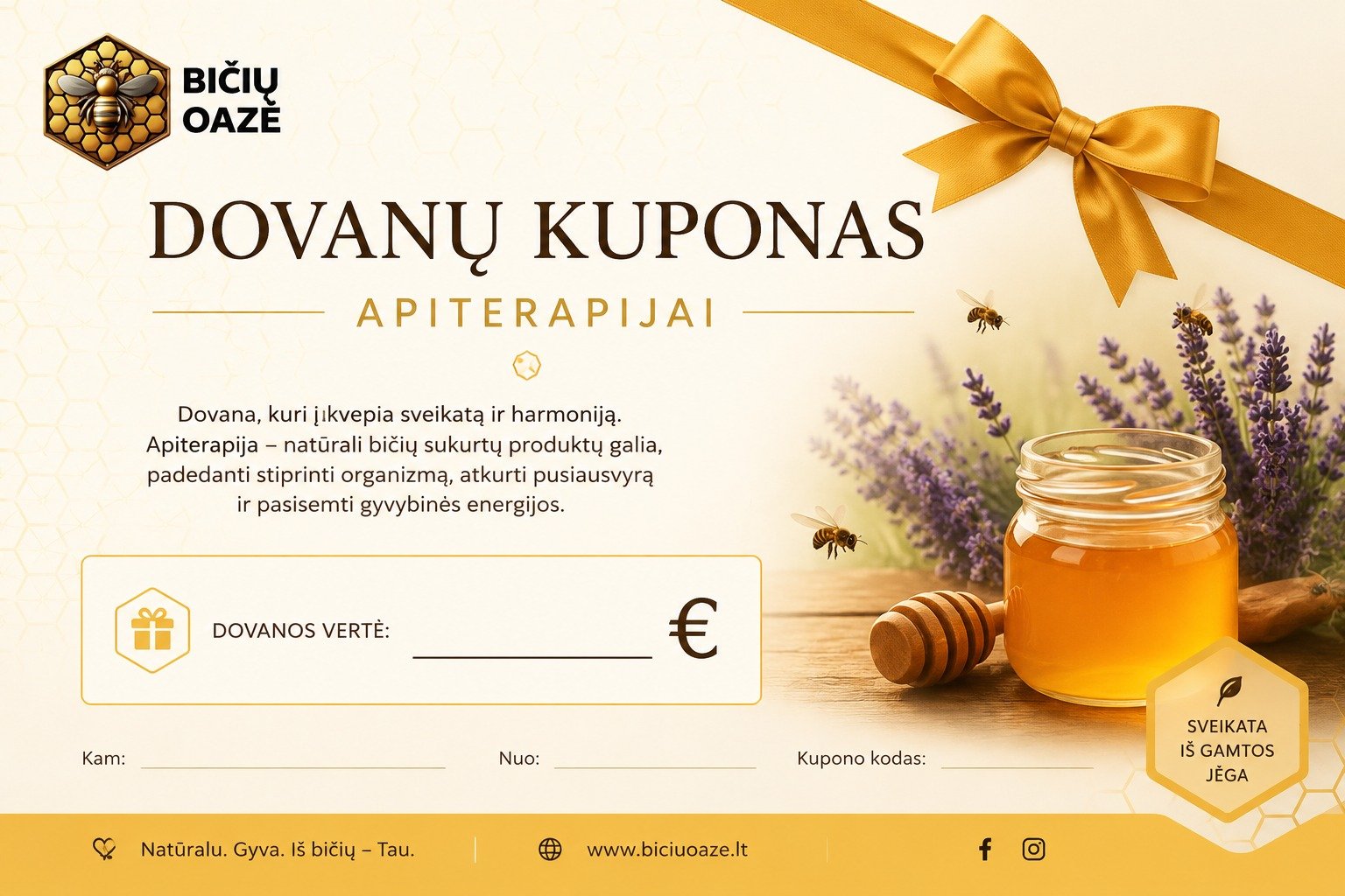 dovanu kuponas Apiterapija - Dovanų kuponas - Image 1
